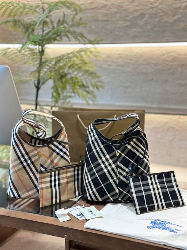 Burberry's new model has finally shipped its classic diagonal plaid backpack, which looks great. B's latest soft and upright shoulder bag is made of cotton twill fabric. Crafted in an Italian workshop, it is decorated with a unique grid pattern exclu