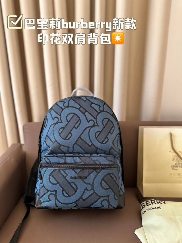 Burberry New Backpack Printed Series Fashionable and Casual Style Fabric High Density Waterproof and Rainy Easy to Handle Size 30 * 43