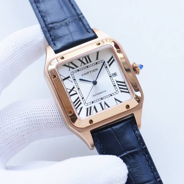 The upgraded version of the white shell gold imported 8215 new Cartier Santos Dumont watch made a brand new appearance in 1904 Louis Cartier is Albert, a close friend of the aviator Shan