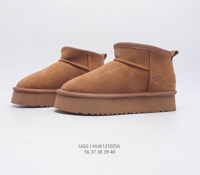 Ugg 6109 Zhou Dongyu mini boots, autumn and winter sheep fur integrated winter new warm snow boots, thick soled height increasing women's shoes, all shoes adopt ZP same factory Longfeng A-level Australian imported sheep fur integrated brand OEM produ