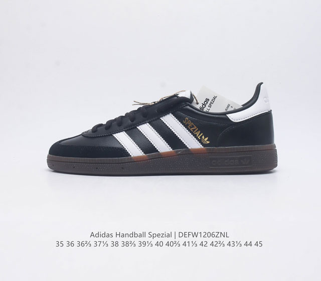 Adidas Handball Spezial Trifolium Academy Style Retro Casual Board Shoes, German Training Shoes, Rubber Bottom Soft Leather Classic Sports Shoes for Men and Women, Round Head Stitching and Splicing Design, Front Strap Tongue