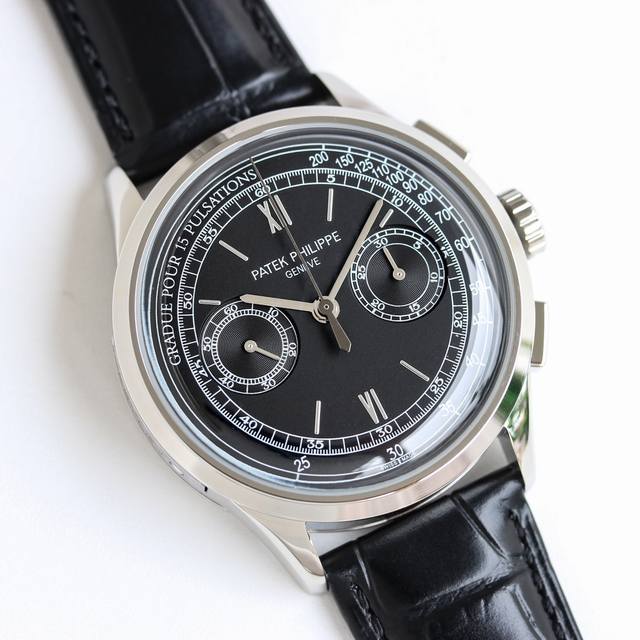 Sj's white shell gold shell Tw Patek Philippe Pp Bj1 complex function timing series 5170G-001 series 1 introduces a new watch model equipped with a Roman stripe watch dial, injecting a retro style into the watch and receiving high quality: