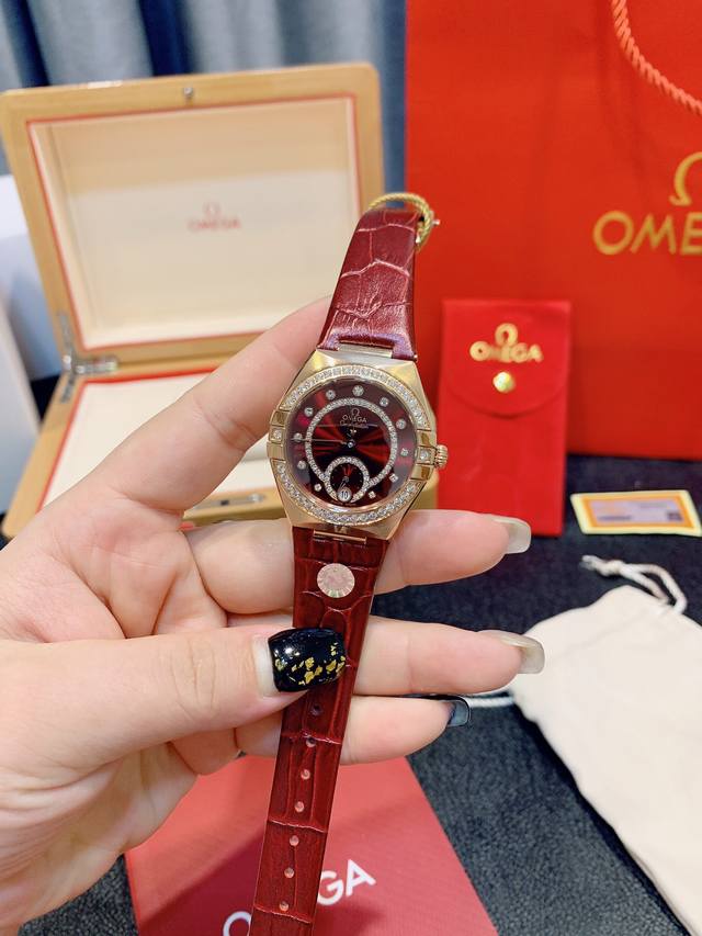Approval of silver Mei Exclusive shot with diamond 50, identify quality and details Omega Constellation brand new women's watch, 5th generation Taiwan factory mechanical high version fully arrived, original one-to-one refined and super explosive star
