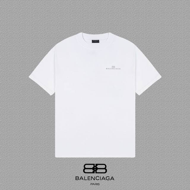 Balenciaga Paris Reflective BB Letter Printed Short sleeved T-shirt with fixed weave and dyeing, 280g combed cotton heavyweight fabric thread, zero color difference details, perfect difference in market currency version. Welcome to compare men and wo