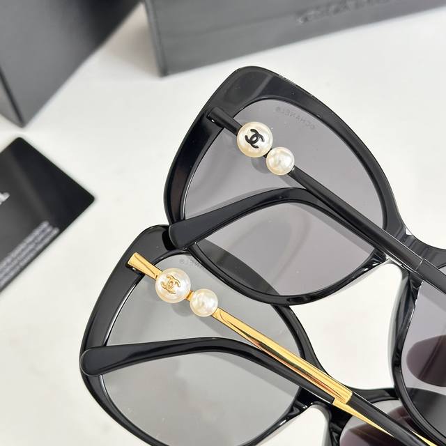 Detail image: Online popular spot sales Chanel Naza super beautiful Chanel ch5339-H double pearl sunglasses