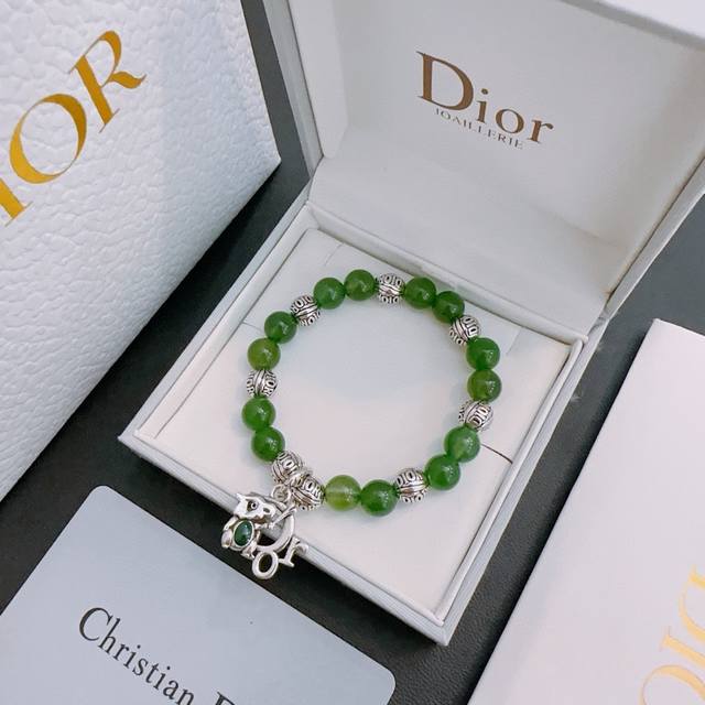 Counter Precision Edition Dior Multi Element Agate Thai Silver Style Bracelet Quan Zhilong Celebrity Same Style Retro Vintage Vintage Style Original Reproduction Pure Handmade~Authentic Mold Opening Trendy Essential for Both Men and Women to Wear Cou