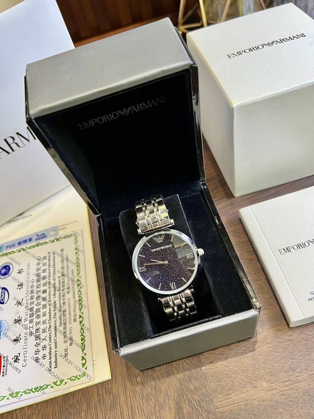 FFFH Picture Same Packaging 25 Armani Starry Sky Arrives Armani Case: 316L Stainless Steel Mirror: Reinforced Mineral Glass Strap: 316L Stainless Steel Buckle: Double Button Buckle Size: 40mm Wrapping: