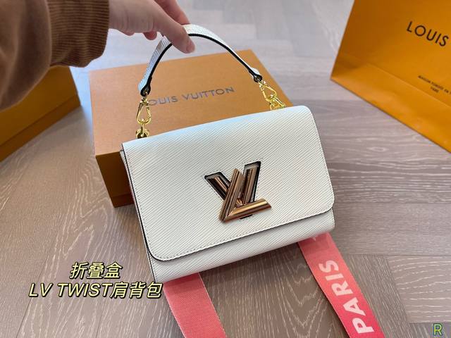 Folding box Lv Twist backpack is really advanced. Daily commuting is perfect. It's cool and low-key. Luxury. cool and cute. The ultimate beauty. The girl is you. Size: 23 16: