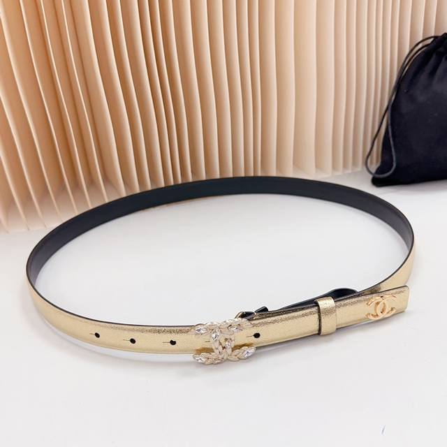 New 2.0cm Chanel official website, double-sided top layer cowhide material, length:. 758.80.85.90.95 European, Copper Hardware Buckle Original Mold Customization Celebration]: