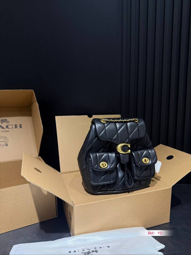 The Coach Coach Shoulder Tabby Backpack with Airplane Box is a versatile and versatile backpack that reshapes the coach design of the 1970s in a modern way. Its multifunctional style can be used as a backpack