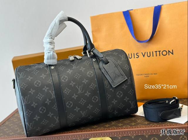 The embossed Lv Keepall black grey vintage Keepall35, this new size, perfectly balances daily life and travel. 100% practicality This template has something # Lv: