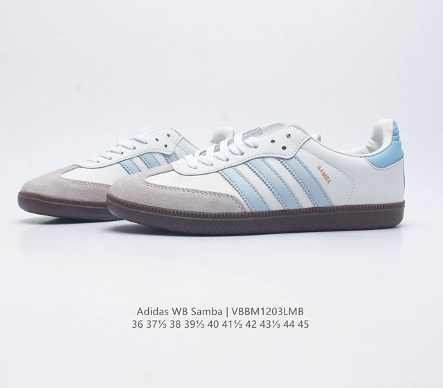Adidas Wb Samba Samba Training Shoes Korean Ghost Order Samba Anniversary Series Difference Market Fake Leather Currency Adidas Classic samba Og Slender Shoes