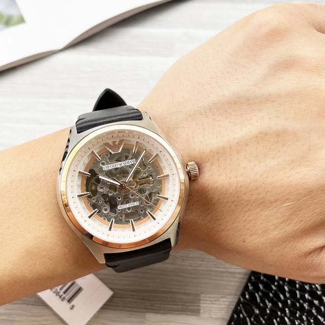 White Leather Rose 10 Full Rose 20 Steel Belt 20 Hangzhou Machinery 8210A Movement shipped from Hong Kong Non market Ordinary Movement Armani Armani Type: Latest Popular Men's Mechanical Watch Model: AR60003 Triple Combination: