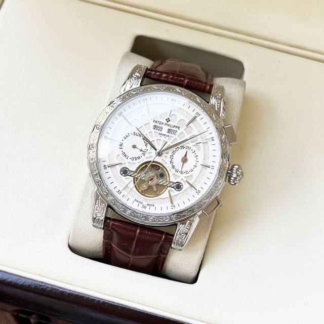 unified. Fashionable and elegant temperament Patek Philippe Patek Philippe men's watch with fully automatic mechanical movement, mineral reinforced glass 316L stainless steel case, leather strap, simple and exquisite business casual ruler: