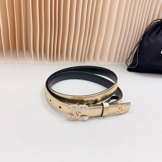New 2.0cm Chanel official website, double-sided top layer cowhide material, length:. 758.80.85.90.95 European, Copper Hardware Buckle Original Mold Customization Celebration]: