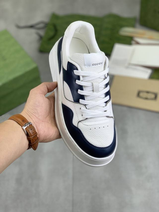 Factory price, real price, top of the line Gucci 24SS counter, latest couple style, thick soled Gucci white shoes, purchasing level Gucci's latest lightweight thick soled white shoes! Top tier chip version! Do you have the same feeling of 