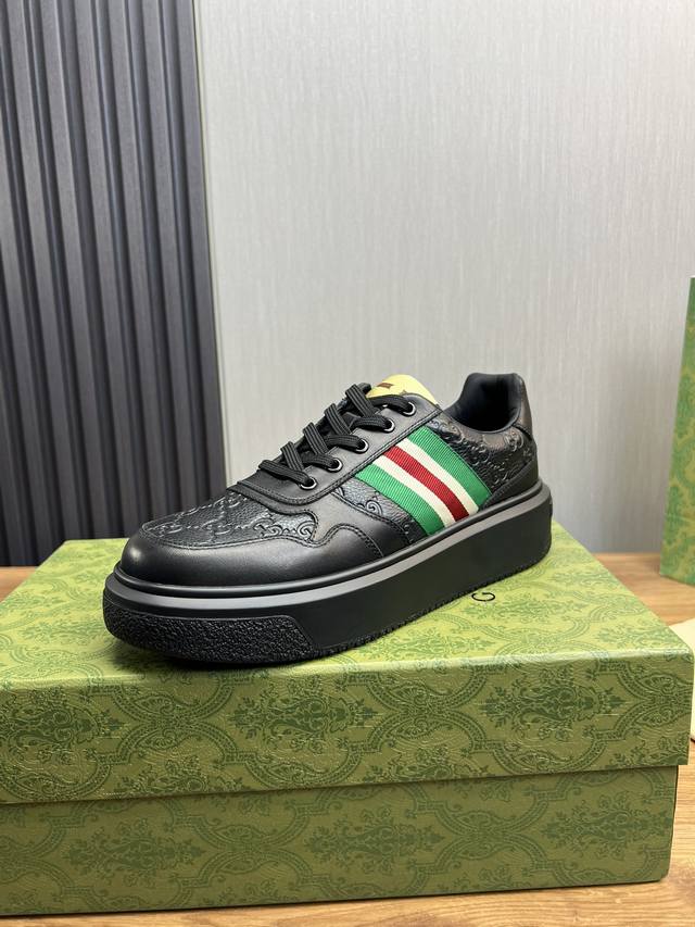 Factory price Gucci high-end quality original single shoe upper: Napa calf leather, lychee grain calf leather, computer embroidery brand totem interior: water dyed cowhide outsole: ultra light TPU rubber; Two tone molded outsole with ultra-high quali
