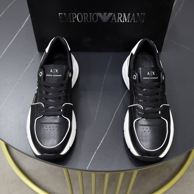 Brand: Armani ARM NI Standard Code: 38-44 45 Customized Grade: Same as on official website Material: Original fabric Comfortable and breathable inner foam Lightweight and wear-resistant outsole Style Category: Men's fashion casual shoes Running sport