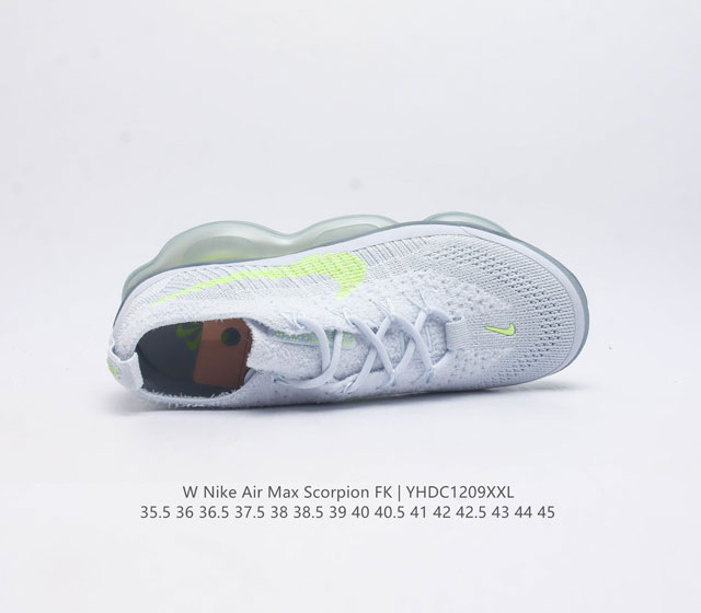 Company level Nike Air Max Scorpion Fk air cushioned sports shoes with thick soles and increased height for men and women. The next-generation air cushioned shoes are equipped with full-length air cushioned shoes, which will bring a wearing experienc
