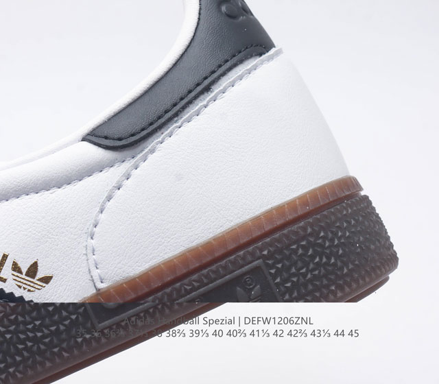 Adidas Handball Spezial Trifolium Academy Style Retro Casual Board Shoes, German Training Shoes, Rubber Bottom Soft Leather Classic Sports Shoes for Men and Women, Round Head Stitching and Splicing Design, Front Strap Tongue