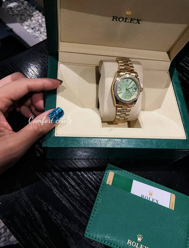 Strap without Diamond Rolex Diary Series Classic Women's Solid Core Steel Strap - Original Buckle Imported Movement Red Book Hot Recommended Design Shows Unique Noble and Elegant Goddess temperament! 316 stainless steel case paired with Swarovski cry