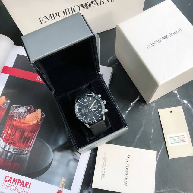 Armani quartz men's watch in stock, new at the counter! The hottest male idol of the year! Ar11243， Fashionable three-dimensional texture, multifunctional timed quartz watch, imported quartz movement, full of fashionable and trendy style! 30 meter wa