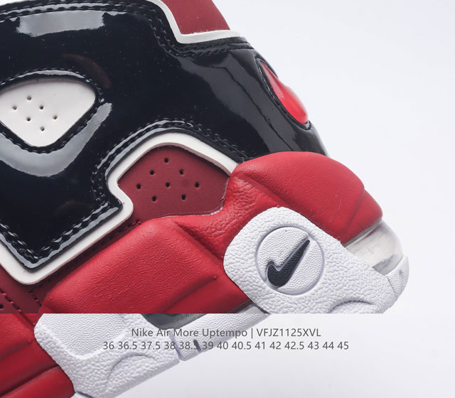 Nike Air More Uptempo 96 leather full palm air cushioned men's and women's sports shoes, thick sole height increasing cushioning running shoes, continue the rapid development of basketball in the 1980s and 1990s