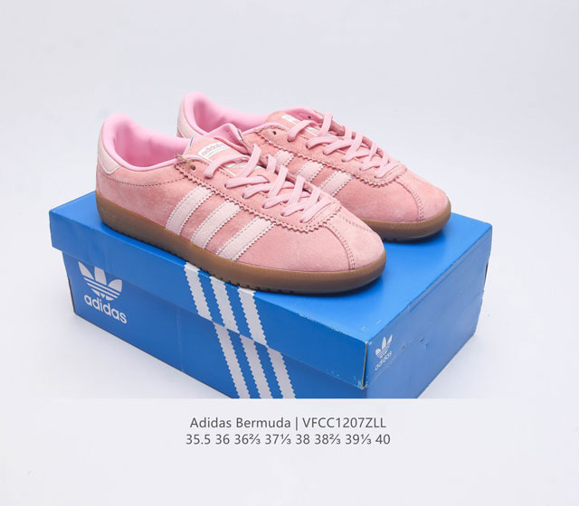 Adidas German Training Shoe Series Women's Shoes Fresh Macaron Style Adidas New Clover Bermuda Sports Board Shoes Secretly Launched Recently Adidas Originals Be