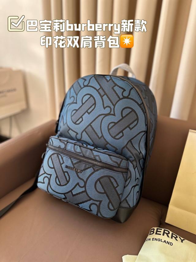 Burberry New Backpack Printed Series Fashionable and Casual Style Fabric High Density Waterproof and Rainy Easy to Handle Size 30 * 43