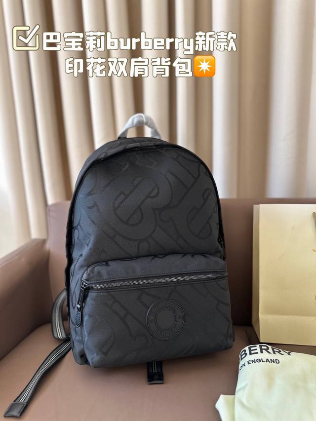 Burberry New Backpack Printed Series Fashionable and Casual Style Fabric High Density Waterproof and Rainy Easy to Handle Size 30 * 40