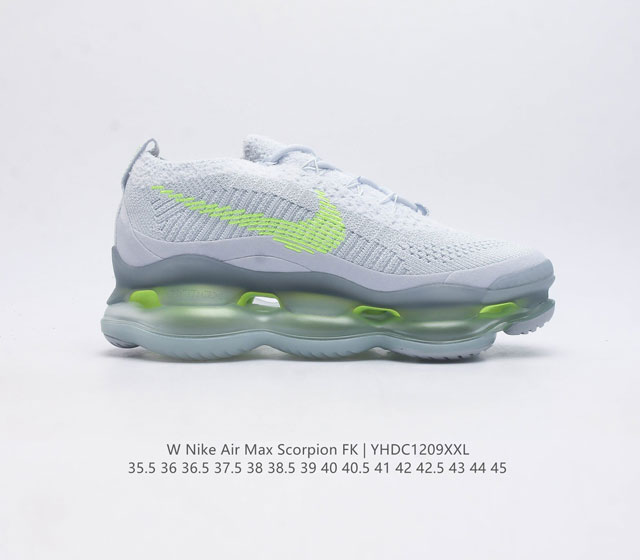 Company level Nike Air Max Scorpion Fk air cushioned sports shoes with thick soles and increased height for men and women. The next-generation air cushioned shoes are equipped with full-length air cushioned shoes, which will bring a wearing experienc
