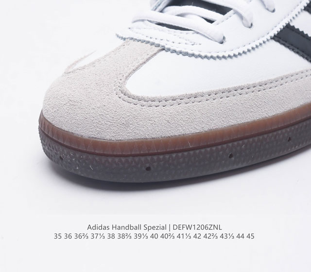 Adidas Handball Spezial Trifolium Academy Style Retro Casual Board Shoes, German Training Shoes, Rubber Bottom Soft Leather Classic Sports Shoes for Men and Women, Round Head Stitching and Splicing Design, Front Strap Tongue