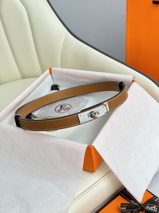 Hermes Women's Belt Full Set Packaging 1.8Mm Women's Kelly Top Original Single Factory Imported Leather Counter Hardware K Gold Platinum Rose Gold Length Adjustable Counter Same Classic Style: