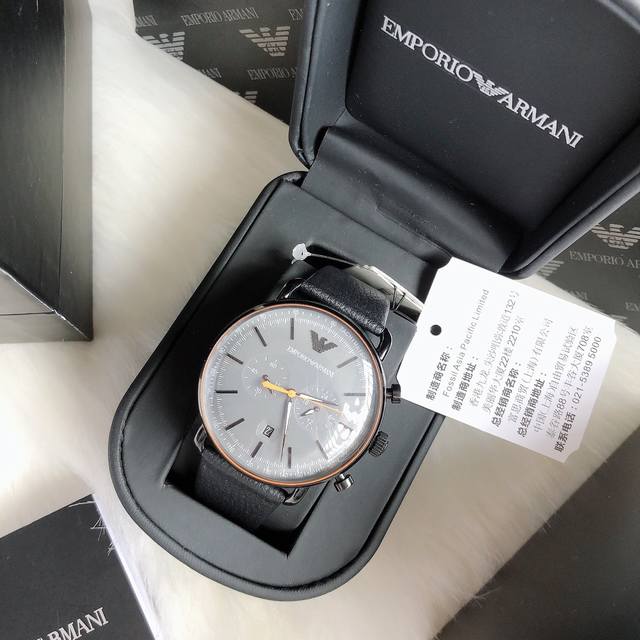 Original ARMANI official website model: AR11168 Movement type: Quartz clasp: Needle clasp Mirror material: Mineral reinforced glass Case material: Stainless steel Strap material: Italian imported cowhide Dial diameter: 4: