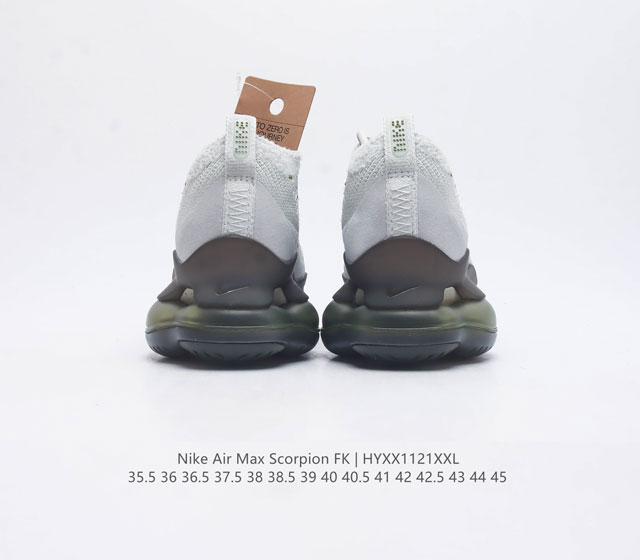 Company level Nike Air Max Scorpion Fk air cushioned sports shoes with thick soles and increased height for men and women. The next-generation air cushioned shoes are equipped with full-length air cushioned shoes, which will bring a wearing experienc