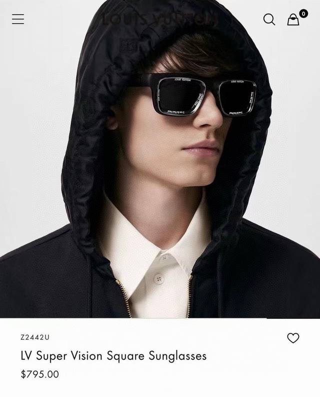 Louis Vuitton New Sunglasses, Model: Z2442U, Size: 50 Port 24-145