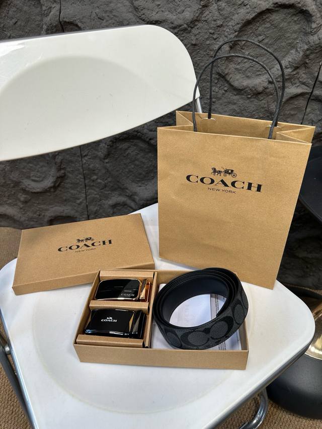 Upgraded Dual Headed Coach!! High version! Belt Hey Ha Original Single Leather Belt~The hottest among popular belts~The quality is very good and comes with a complete set of packaging! The hardware will never fade, and the belt head is the same as th