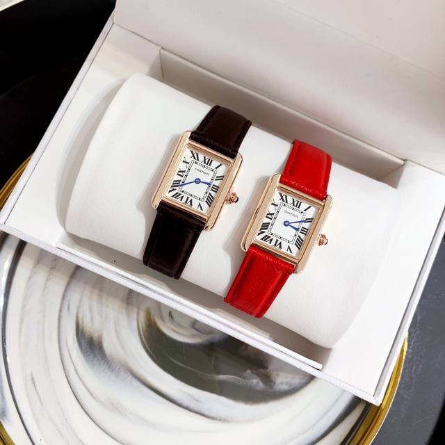 Cartier Tank Series - Original Steel Buckle Leather Strap, Dial 31 *~