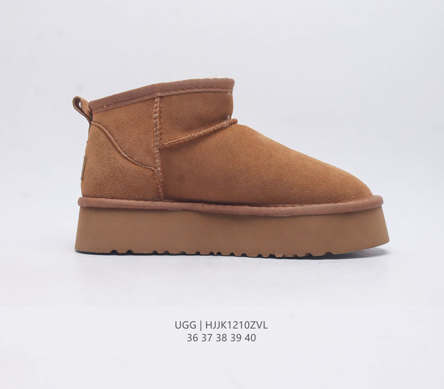 Ugg 6109 Zhou Dongyu mini boots, autumn and winter sheep fur integrated winter new warm snow boots, thick soled height increasing women's shoes, all shoes adopt ZP same factory Longfeng A-level Australian imported sheep fur integrated brand OEM produ