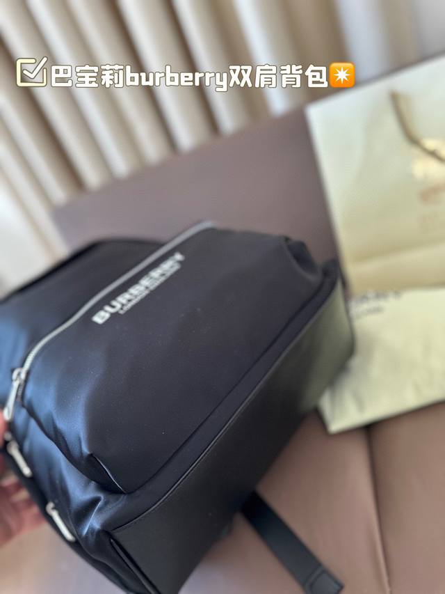 Burberry backpack with fashionable and casual style fabric, high-density waterproof and easy to maintain in rain. Size 30.43:
