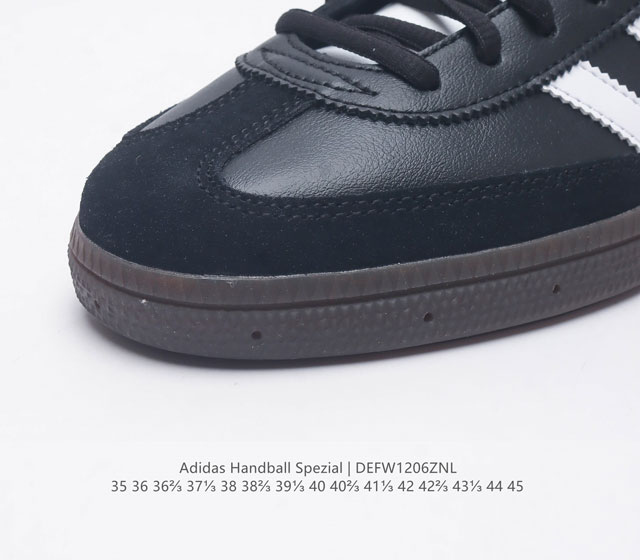 Adidas Handball Spezial Trifolium Academy Style Retro Casual Board Shoes, German Training Shoes, Rubber Bottom Soft Leather Classic Sports Shoes for Men and Women, Round Head Stitching and Splicing Design, Front Strap Tongue