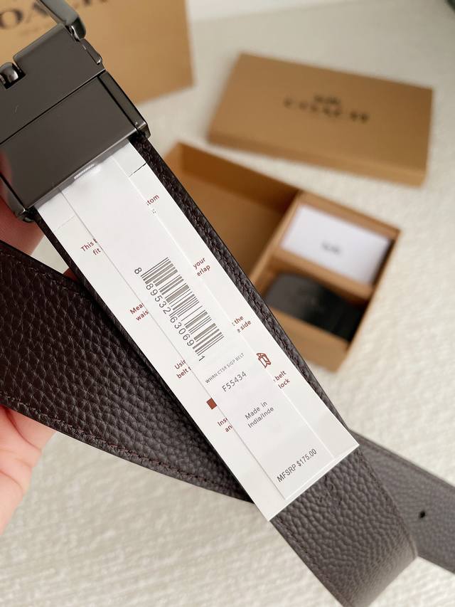 Special COACH Original Series 3.7cm with Body Counter Pair Mold Making German Imported Locomotive Line Exquisite Craftsmanship Overseas Purchasing Hottest Series with Double Hardware Buckle Suitable for Formal and Casual wear Adhering to the unique d