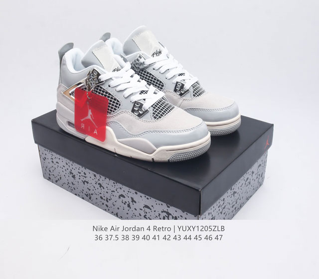 The Nike Air Jordan 4 Aj4 generation retro casual sports culture basketball shoe adheres to the design concept of lightweight speed basketball shoes to reduce weight while improving comfort. The midsole continues the previous work