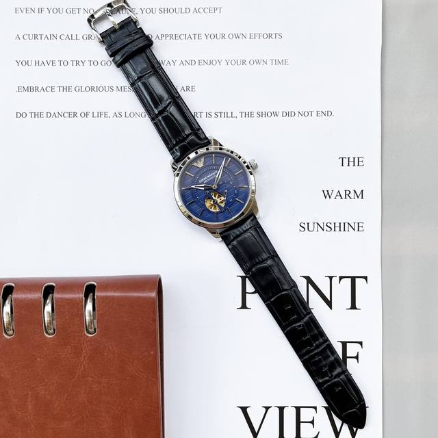 Armani, hollowed out watch series, equipped with imported brand new 82S7 gold movement, precise and trouble free timing, diameter for men: 42mm, thickness 10mm, classic needle buckle, sapphire glass mirror, fireproof flower, scratch resistant, 316 st