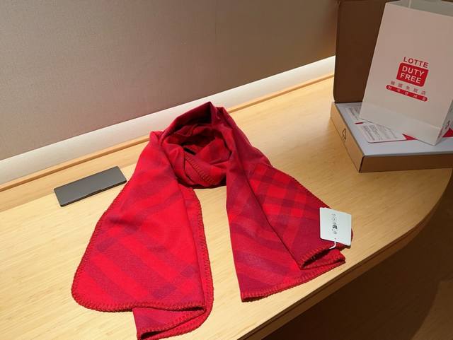 Burberry Autumn/Winter Cashmere Blend Scarf Size 55 × 1 Delivery Gift Box Tote Bag