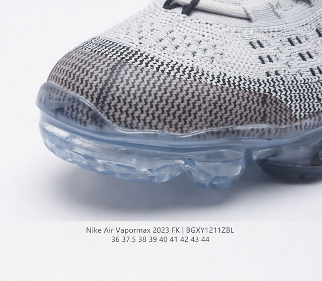 Nike men's and women's shoes, Nike Air Vapormax 2023 Fk Flyknit sports shoes, full-length long air cushion cushioning running shoes, perforated insoles with outstanding breathability that can be pulled out for details, elastic Flyk: