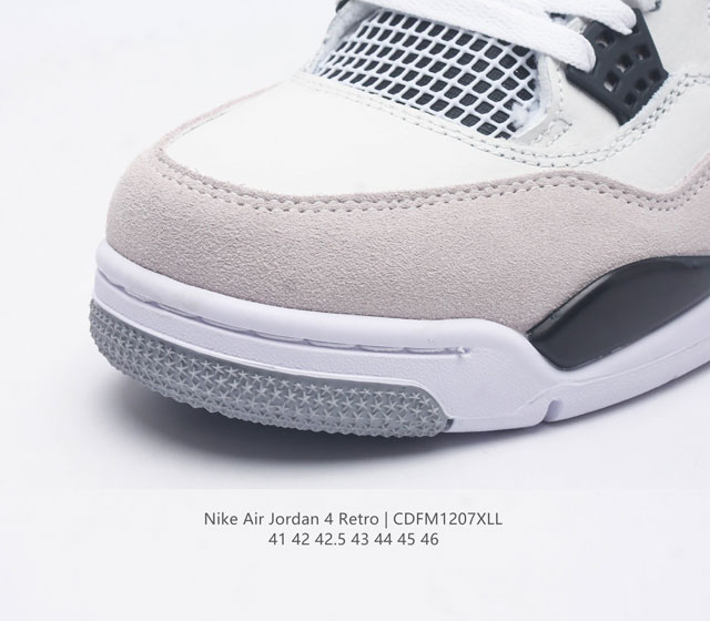 Velvet Nike Jordan 4 Aj4 retro casual sports culture basketball shoes adhere to the design concept of lightweight speed basketball shoes to reduce weight while improving comfort