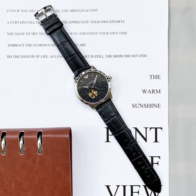Armani, hollowed out watch series, equipped with imported brand new 82S7 gold movement, precise and trouble free timing, diameter for men: 42mm, thickness 10mm, classic needle buckle, sapphire glass mirror, fireproof flower, scratch resistant, 316 st
