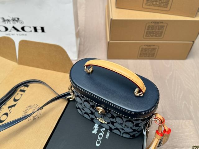 Airplane Box Coach Coach Original Small Box~Makeup Box Retro Series - Versatile Artifact Original Single Fabric Leather Super Soft Touch Super Good Large Capacity Color Just Right and Exquisite Size: 19 13: