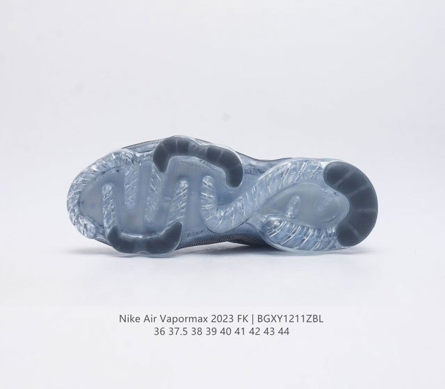 Nike men's and women's shoes, Nike Air Vapormax 2023 Fk Flyknit sports shoes, full-length long air cushion cushioning running shoes, perforated insoles with outstanding breathability that can be pulled out for details, elastic Flyk: